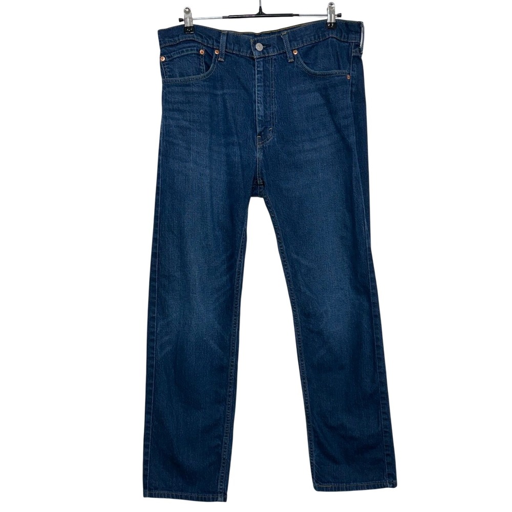 Levis 505 Jeans Mens 36x30 Blue Denim Regular Straight Leg Stretch Workwear